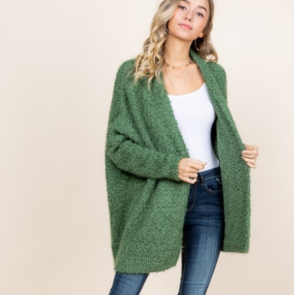 LAST 1! Gorgeous green popcorn cardigan - Picture 5 of 7